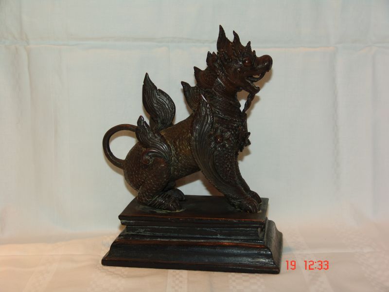 Antiker Tempel Hund in Bronze 6520